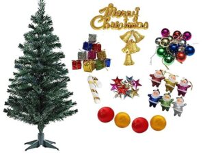 Christmas Xmas 5 Feet Tree with 88 Decoration Ornaments for Home Decoration- Christmas Décor with Props - Christmas Decoration - Christmas Gifts Tree with Plastic Stand (Green) Tree Decorations Items