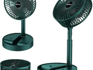 Portable Mini Folding Fan - USB Rechargeable Standing Desk Fan - 3 Speeds - 3000mAh Battery Operated Fan for Home, Camping, Outdoor and Office, 6.5-Inch
