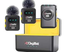 Digitek® DWM-118 Wireless Microphone, 50m Range, Noise Reduction, 7Hr Battery, Plug & Play, C-to-C & C-to-LTC Converter, iOS/Android/DSLR Compatible - for Vlogging/Interview/Video Shooting